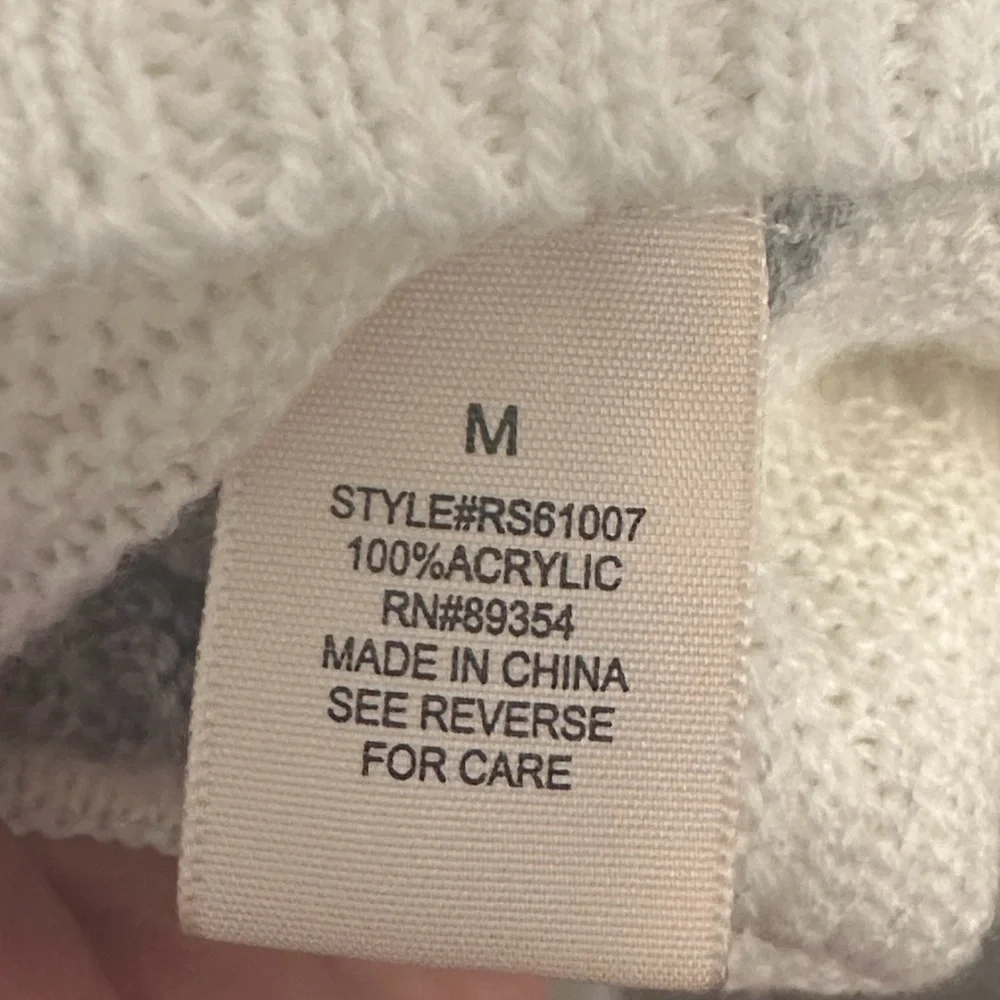 V-Neck Chevron Sweater in Pink, Gray, and Cream - Picture 6 of 6